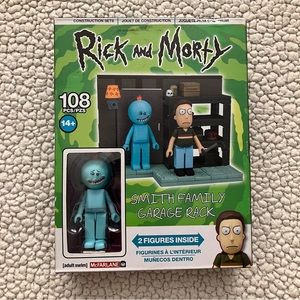 RICK AND MORTY SMITH GARAGE RACK 109-PIECE CONSTRUCTION SET W/ MEESEEKS & JERRY